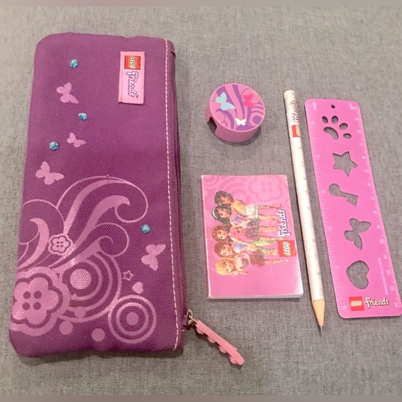LEGO Friends pencil pouch including 5 stationary  items - Picture 1 of 1